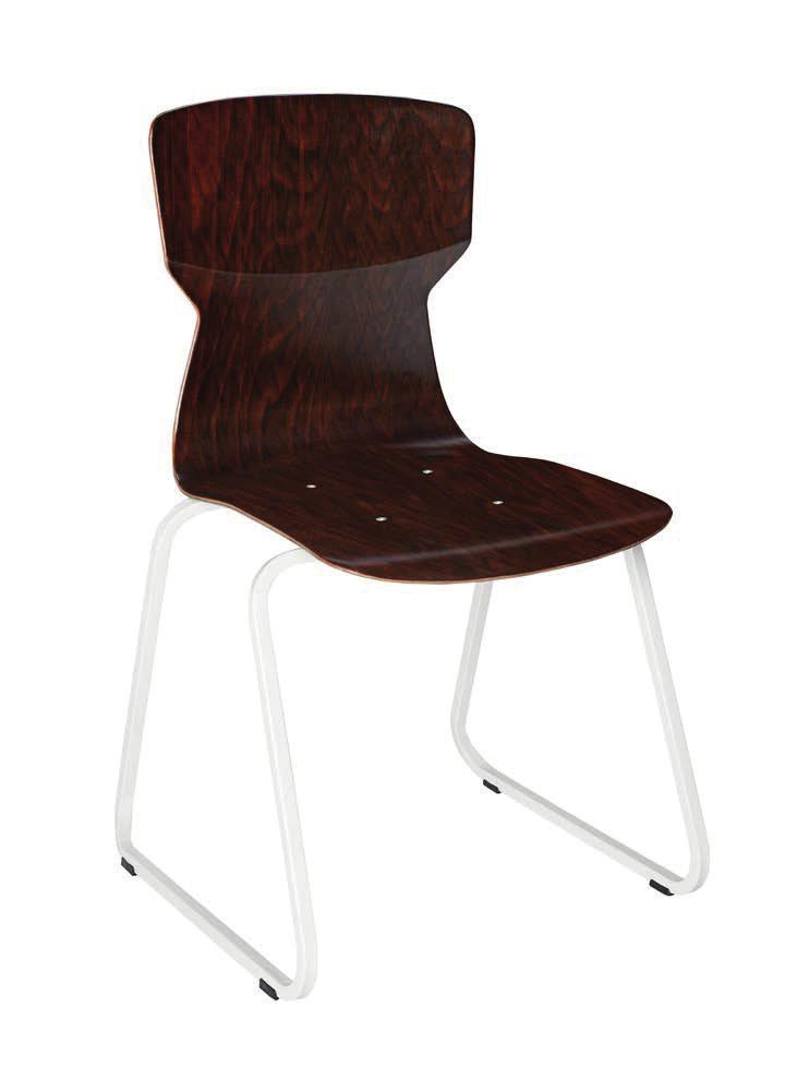 Design stoel s23 art. 2020 Zitting : Carbonwood kuipzitting Zithoogte : Sledemodel in vierkante buis 16x16mm.