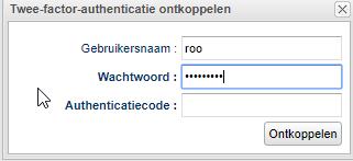 Twee-factor authenticatie ontkoppelen Als u geen gebruik meer wilt maken van twee-factor-authenticatie, kunt u deze weer