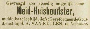 Adriaan op het adres Wal B 46 zijn schoen- en laarzenmakerij voortzette. Hij adverteert hierover in de Middelburgsche Courant van 30 juni 1877.
