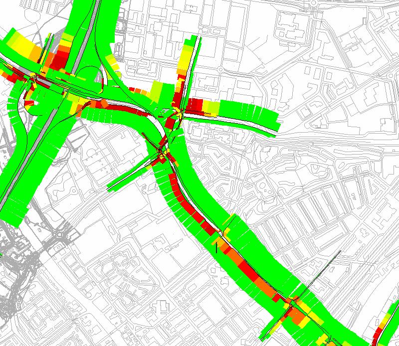 Figuur 8.2: Oorzaken knelpunten in de verkeersafwikkeling in variant Churchill Avenue, avondspits 2030 (rond 16.
