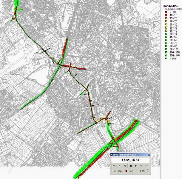 is een afwikkelingsbeeld van de referentiesituatie (2020, avondspits rond 18.00 uur) opgenomen 1.