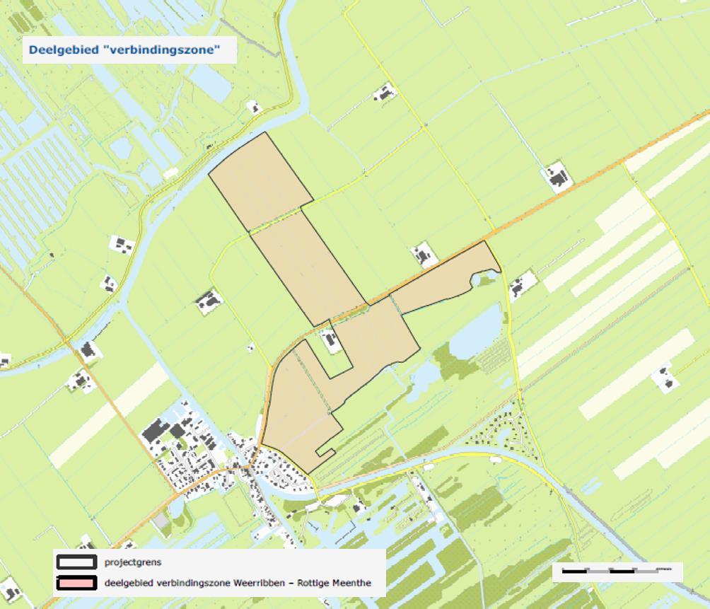 3.2.2 Natuurinrichtingsmaatregelen (nieuwe natuur) Verbindingszone Rottige Meenthe Weerribben (deelgebied 4) Dit deelgebied ligt aan de noordkant van de Weerribben en vormt de verbinding met het