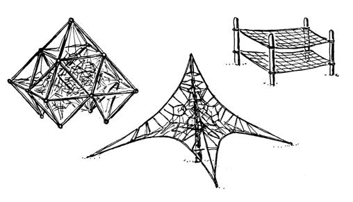 EN 1176 11 Ruimtelijke netstructuren Geheel nieuw normendeel Definities klimtoestel als geometrisch driedimensionaal samenstelling van flexibele elementen