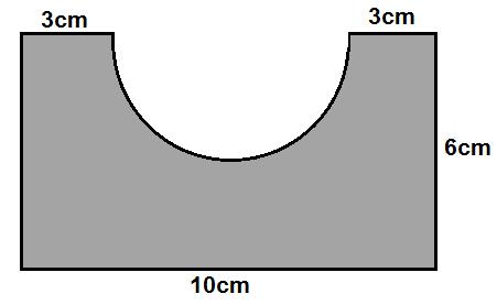 VRAAG 6 6.1. Bereken die oppervlak van die ingekleurde gedeelte, afgerond tot 2 desimale plekke.