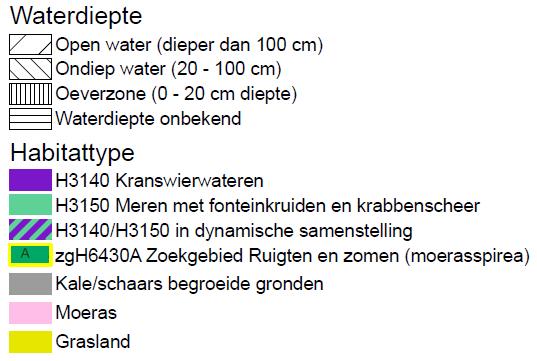 Ligging habitats Bron: website Natura 2000 in het IJsselmeergebied Het habitat Kranswierwateren kent een kritische stikstofdepositie van 2100 mol/ha/jr.