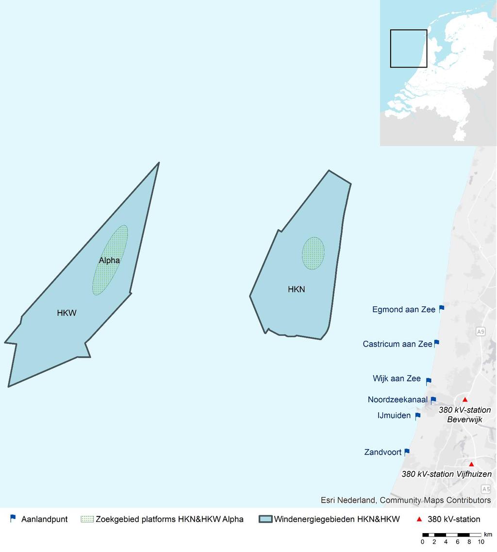 RMER DEEL A NET OP ZEE HOLLANDSE KUST (NOORD) EN (WEST ALPHA) Figuur 1-3 Windenergiegebieden Hollandse Kust (noord)