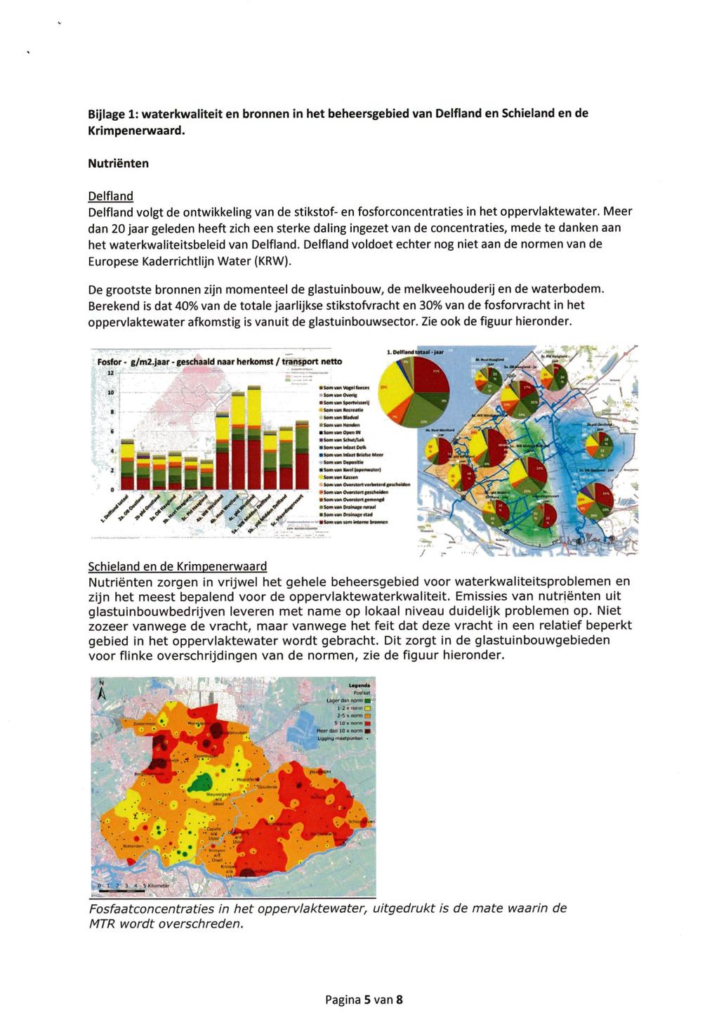 Bijlage 1: waterkwaliteit en bronnen in het beheersgebied van Delfland en Schieland en de Krimpenerwaard.