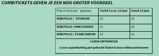 gezinsbond.be/gezinsdag Opgelet: Kinderen kleiner dan 115 cm bezoeken gratis het Atomium en Mini Europa.