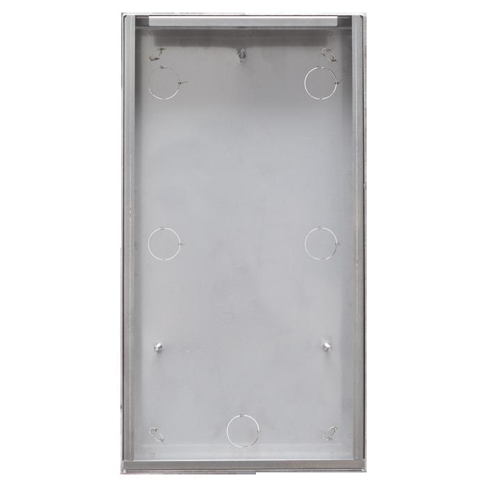 Afmetingen 180x245x57 mm Roestvast stalen accessoire voor opbouw van deurstations 3one6 Analog met 3 en 4 drukknoppen.