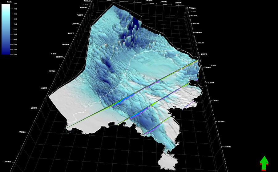 km -5 km -6 km 3D Kartering van de diepe ondergrond: