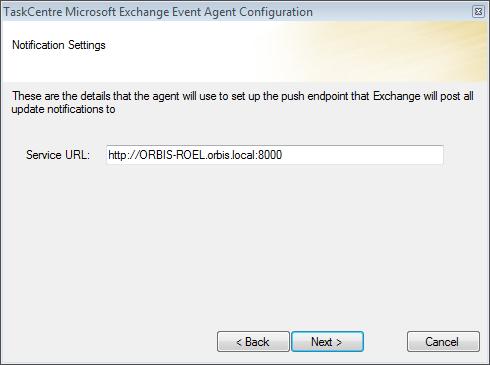 U krijgt nu het volgende scherm te zien: De Exchange Event Agent draait als Windows Service.