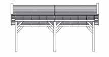 geschaafde spanten 45 x 160 mm - Douglas geschaafde schoren 120 x 120 mm - Douglas geschaafde dubbele boeiboorden - Douglas geschaafd dakbeschot met veer en groef 16 x 116 mm - Douglas geschaafde