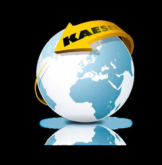 Thuis over de hele wereld Als één van de grootste compressorfabrikanten en persluchtsysteemaanbieders is KAESER KOMPRESSOREN wereldwijd vertegenwoordigd: in meer dan 0 landen garanderen fi lialen en