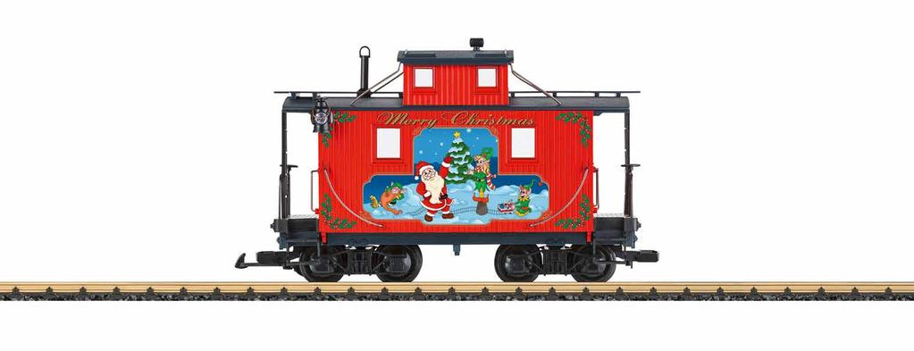 7G 45652 Caboose Kerstmis Mol van een Amerikaanse remwagen (caboose) in kerstsfeer.