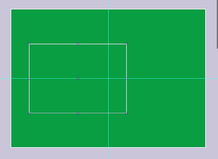 Nieuwe laag = laag1, selectie Omlijnen met 2 px wit, binnen. Ok en Deselecteren. Verplaats die rechthoek zodanig dat zijn middelpunt op de horizontale lijn ligt.