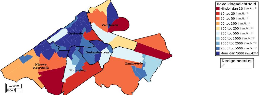 Kaartvisualisatie inwoners per statistische sector (wijk) voor