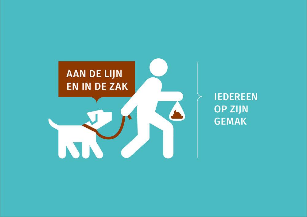 Stad Gent sensibiliseert hondenbaasjes en - liefhebbers met nieuwe campagne 'Aan de lijn en in de zak, iedereen op zijn gemak!
