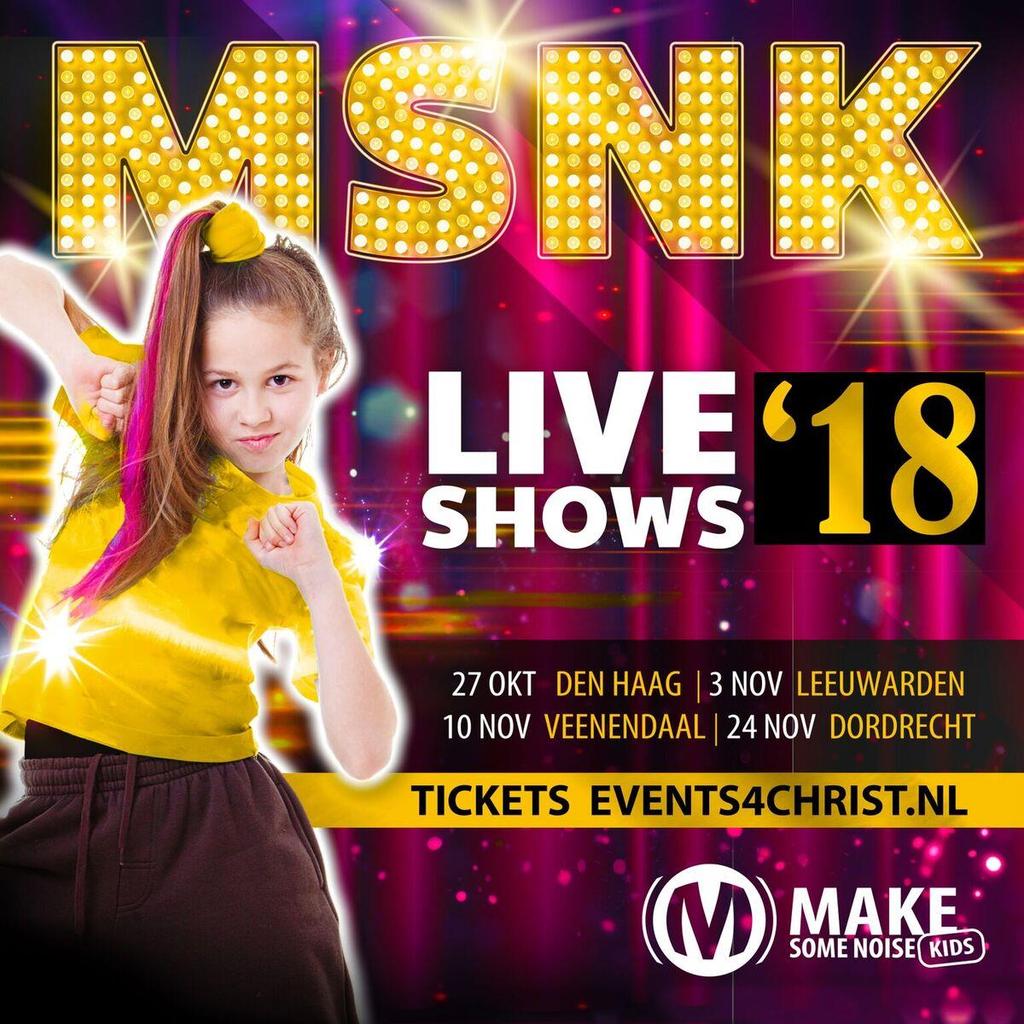 Make Some Noise Kids liveshow Zijn jouw kids ook helemaal weg van Make Some Noise Kids? Kom dan naar de gloednieuwe MSNK-liveshow!