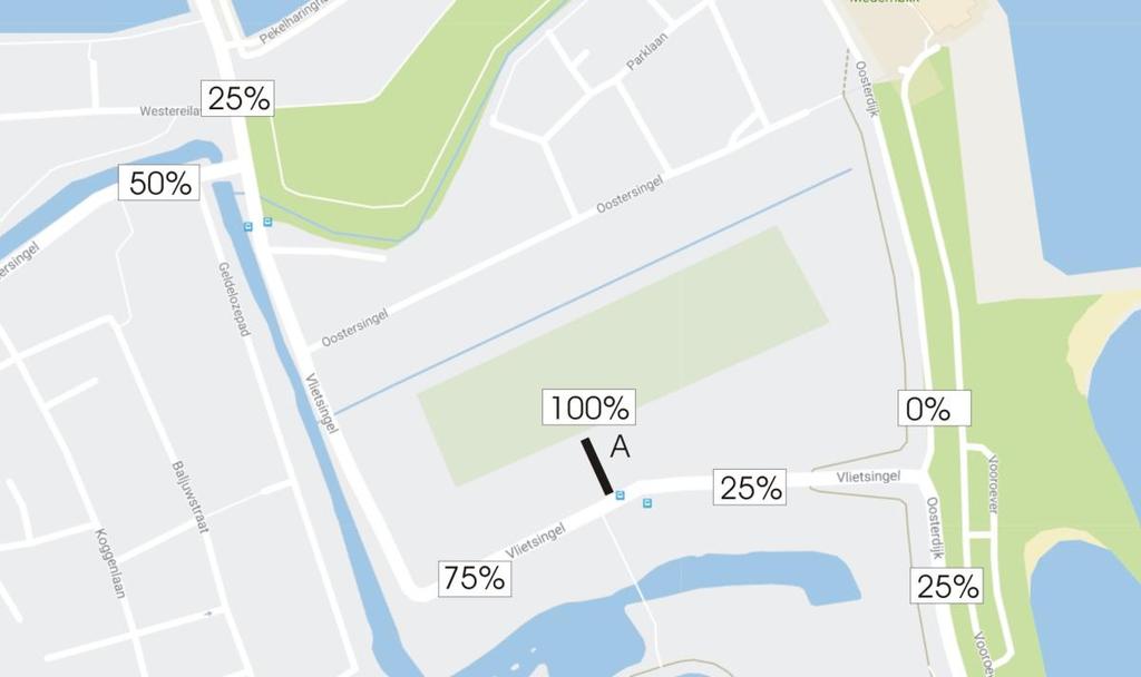 4.3 Toekomstige verkeersintensiteiten op omliggende straten In hoofdstuk 3 is berekend dat door de realisatie van de woningen in het plangebied het aantal motorvoertuigbewegingen op een werkdag met