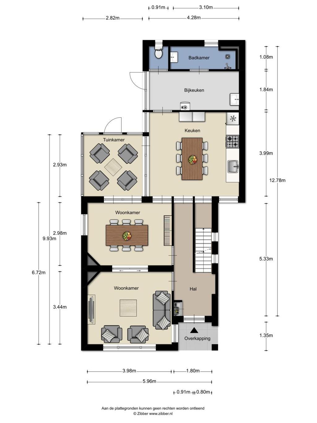 Plattegrond begane grond Aan deze