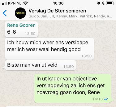 Aan Rene woort dan auch aan ut begin van de middig gevroag wat de