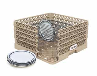 VAATWASKORVEN TRAEX Plate Crate - 500 x 500 mm Optimale wasbeurten voor porseleinen borden en schotels Inhoud is perfect beschermd en droogt sneller Stapelbaar en eenvoudig te hanteren Gepoederlakte