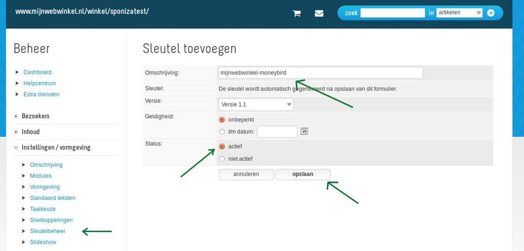 2 Hoe leg je de koppeling? De koppeling tussen MijnWebWinkel en Asperion kan gelegd worden vanuit de webwinkel van webwinkelfacturen.nl of via de link https://interface.cloudinvoice.