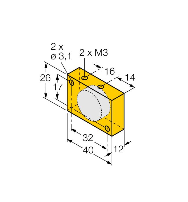 78 mm bij sensoren BIM-EG08; bij gebruik van Q25L: aanbevolen afstand tussen sensor en magneet: 3 5 mm DMR15-6-3 6900216 bedempingsmagneet, Ø 15 mm (Ø 3