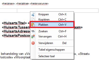 8. Ga nu vervolgens met de muis in het rechterveld van de eerder gecreërde tabel staan en vergewist u zich ervan dat de muiscursor daar nu knippert (zie Figuur 9). Figuur 9 Cursor in tabel 9.