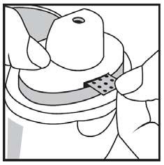De twee doordrukgedeeltes van de blisterverpakking passen in de holtes van het geneesmiddeldraagvlaken de geleiders zullen de strip stevig in de juiste positie houden.