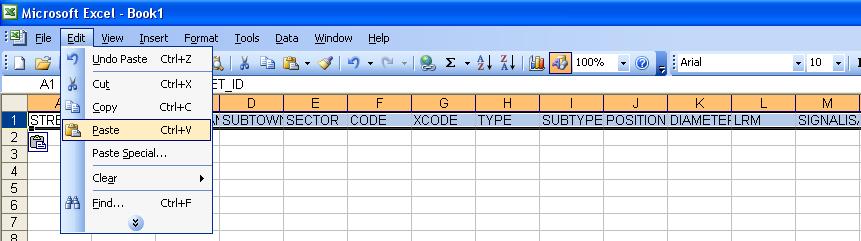 5 Nieuwe bluswatervoorzieningen aanmaken in MS Excel 1. Open een nieuw MS Excel werkblad. 2. Geef in de kolomkoppen de kolomnamen van de velden die u wenst te bewerken.