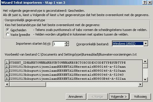 4 Aanpassen gegevens van bluswatervoorzieningen in MS Excel Het is absoluut noodzakelijk om het tekstbestand vanuit Microsoft Excel te openen!