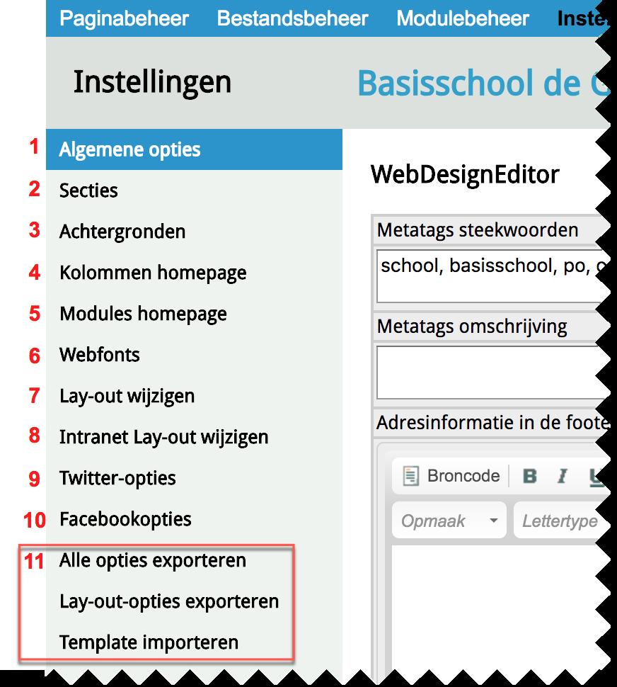 Onlosmakelijk met het ontwerpen en aanpassen van de website binnen de WDE-2 is de zogenaamde onzichtbare sectie verbonden.