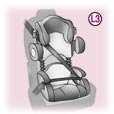 Als een van de bovenstaande zitjes voorin is aangebracht, is het verplicht de airbag aan passagierszijde uit te schakelen* en de voorstoel in de middelste stand te zetten.