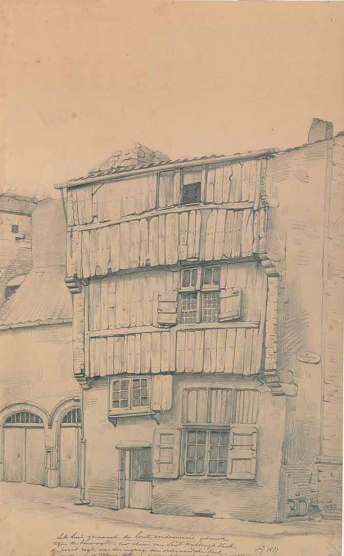 Dujardin (1817 1889), Houten gevel van het huis de houten