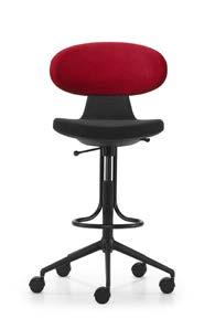 High stool Hoge stoel Simplex 3D is a universal, multifunctional swivel chair combining simple and intuitive operation with three-dimensional movement.