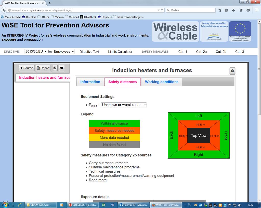 Goal: to provide Electric and magnetic field values as function of distance around equipment Safety