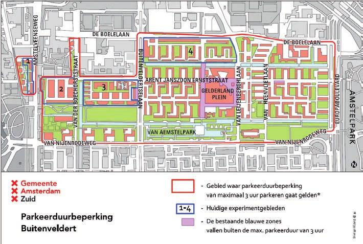 Overige parkeermogelijkheden Gebied Zuid 6: ring A10 - Parnassusweg - Buitenveldertselaan - A.J. Ernststraat - Gaffelarspad - Jachthavenweg van maandag tot en met vrijdag tussen 09.00 en 19.