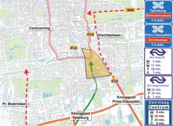 8 Omgevingsplan Binckhorst In figuur 1.1 is de locatie en de bereikbaarheid van de Binckhorst weergegeven, waarbij de snelle verbindingen via diverse modaliteiten naar enkele kernfuncties duidelijk.