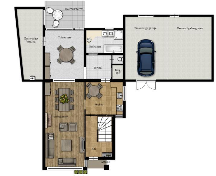 Plattegrond begane grond Wilhelminastraat 22, 5731 EP