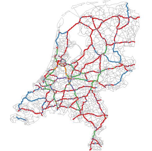 RWS Bedrijfsinformatie De volgende figuren geven een overzicht van de hoofdwegennet infrastructuur voor 2014 en 2030/2040.