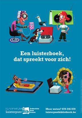 Luisterpunt openbare bibliotheek voor heel Vlaanderen en Brussel voor personen met een leesbeperking: blind, slechtziend, fysieke beperking, afasie, dyslexie