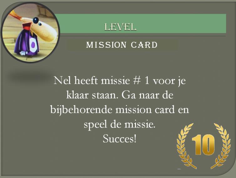 Mission Cards met Nel Nel staat op de Mission Cards.