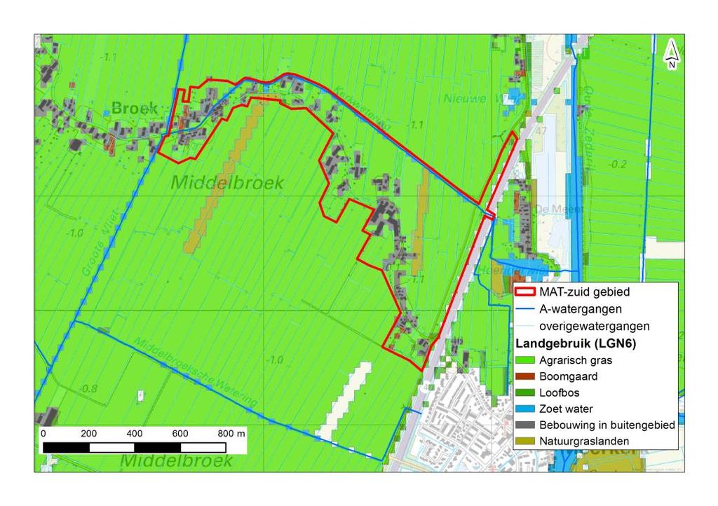 Afbeelding 2.4. Landgebruik (LGN6) Tabel 2.1.