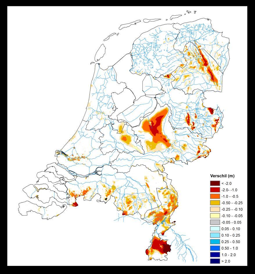 Resultaten(2) : hoe diep zit het grondwater op 1 april 2019 onder het