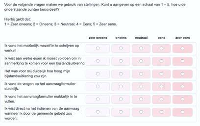 Vraag aan de klant hoe hij