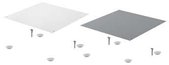 verhinderen het verschuiven op tafelblad / dek Set bestaat uit: 1 stalen deksel met grendelhaak 4 zelfklevende voetjes van zacht rubber 2 borgschroeven voor bevestiging aan tafelblad / dek