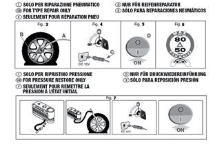 DASHBOARD EN BEDIENG BANDENREPARATIE- SET FIX&GO automatic De auto is uitgerust met de snelle bandenreparatieset Fix & Go, als vervanging van het gebruikelijke gereedschap en het reservewiel.