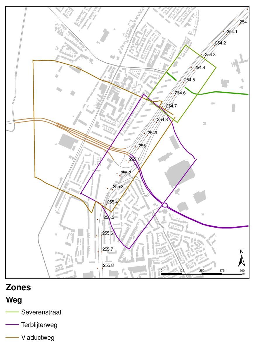 Figuur 3-3 Zones en onderzoeksgebieden OWN