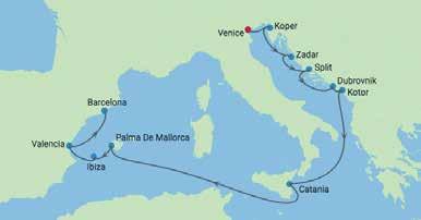 Cruisen 2 sep 2019 Palma de Mallorca, Spanje 10:00 22:00 3 sep 2019 Ibiza, Spanje 07:00 18:00 4 sep 2019 Valencia, Spanje 08:00 18:00 5 sep 2019 Barcelona, Spanje 06:00 Zee Relax City Optie AI Hut